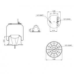 888829 Air Bag, Replaces Volvo 3934699 & 8079902 and Firestone W01-358-8829 Air Springs