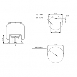 888852 Air Bag, Replaces Peterbilt 03-07887 Low Air Leaf and Firestone W01-358-8852 Air Springs