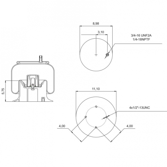 888944 Air Bag, Replaces Hendrickson Trailer (HT-190U