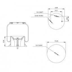 889026 Air Bag, Replaces Peterbilt 03-06213 & 03-07111 Low Mount Air Leaf and Firestone W01-358-9026