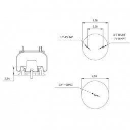 889039 Air Bag, Replaces Hendrickson S11650, Neway 90557001 and Firestone W01-358-9039