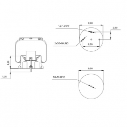 889069 Air Bag, Replaces Peterbilt 03-01649, 03-02456, and 03-04759 & Firestone W01-358-9069