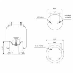 889101 Air Bag, Replaces Neway 90557043, Watson & Chalin AS-0040 and Firestone W01-358-9101