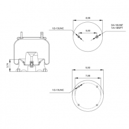 889105 Air Bag, Replaces Hendrickson S1245 and Granning 5065 Firestone W01-358-9105 Air Springs