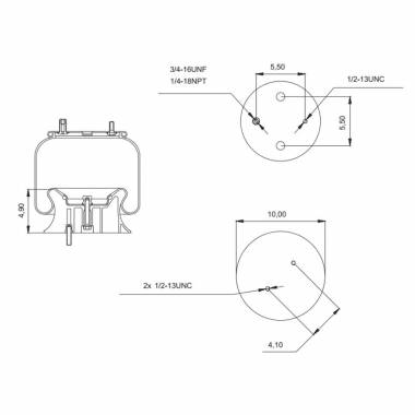 Spring Pro 889213 Air Bag, Replaces Navistar 1660581C1 and Firestone W01-358-9213 Air Springs