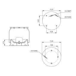 889215 Air Bag, Replaces Hendrickson Trailer S3648 and Firestone W01-358-9215 Air Springs