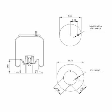 Spring Pro 889265 Air Bag, Replaces Hendrickson S20124 and Firestone W01-358-9265 Air Springs