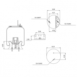 889287 Air Bag, Replaces Hendrickson 50405-1 and 50405-2 & Firestone W01-358-9287