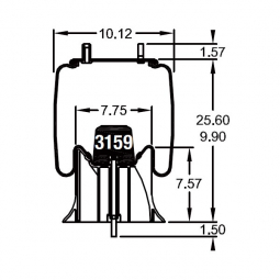 Firestone W01-358-9346 Air Spring, Replaces Holland 90557126 & Watson & Chalin AS0056