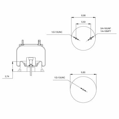 Spring Pro 889366 Air Bag, Replaces Neway 90557160 & Firestone W01-358-9366 Air Springs