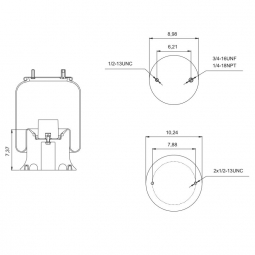 889394 Air Bag, Replaces Hendrickson S103522 & Fruehauf UCE-9393-2 & Firestone W01-358-9394