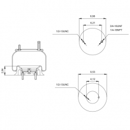 889422 Air Bag, Replaces K303-6, K303-14, and K303-15 for KW Airglide 100 & Firestone W01-358-9422