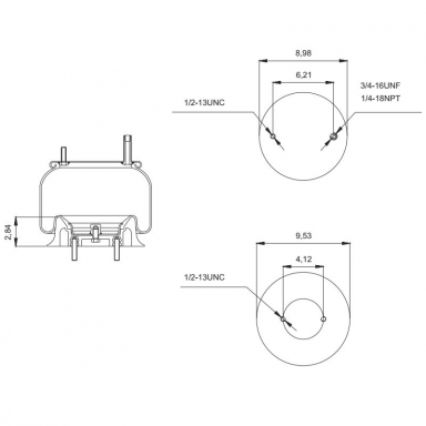 Spring Pro 889422 Air Bag, Replaces K303-6, K303-14, and K303-15 for KW Airglide 100