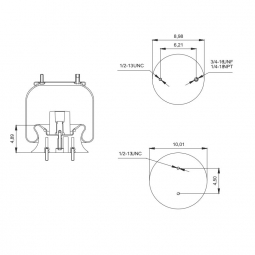889466 Air Bag, Replaces 49048, 49674-1, and 49674-2 Hendrickson & Firestone W01-358-9466