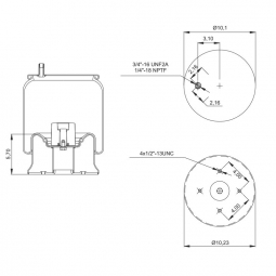 889580 Air Bag, Replaces Hendrickson Turner S20127 & Firestone W01-358-9580 Air Springs