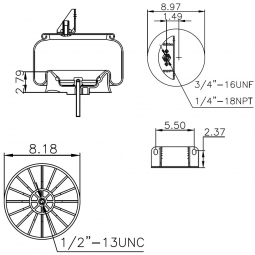 Spring Pro 889617 Air Spring, Replaces Kenworth Airglide 200 K-303-18 and Firestone W01-358-9617