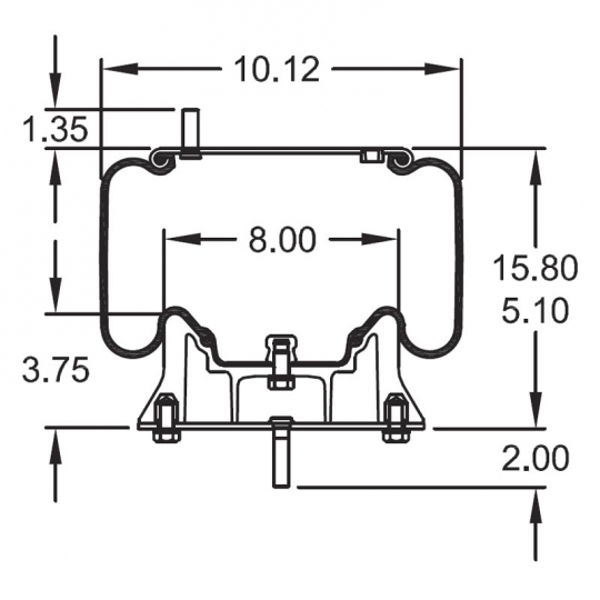 Firestone W01 358 9634 Air Bag Replaces Freightliner 16 14263 000
