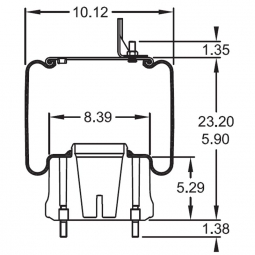 AB1DF23K9865 Air Spring, Replaces Hendrickson 67043-002