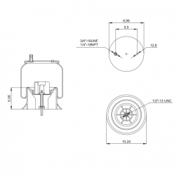 889935 Air Bag, Replaces Neway 90557157 and 90557301 & Firestone W01-358-9935 Air Springs