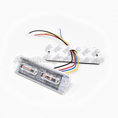 Pro LED 3674A Low-Profile 6-LED Amber Warning Light Head, 19 Flash Patterns, Surface Mount, 12/24V