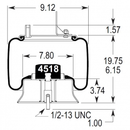 SAF Holland 90557290 Air Spring, Firestone W01-358-8184