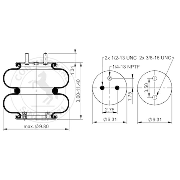 SAF Holland 90557366 Air Spring, Contitech FD 20020 785 AnythingTruck