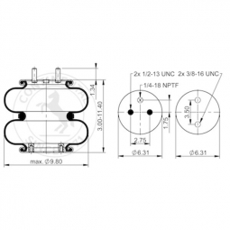 SAF Holland 90557366 Air Spring, Contitech FD 200-20 785