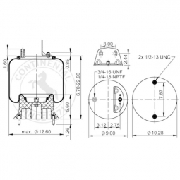 SAF Holland 90557368 Air Spring, Contitech 9 10-17.5 P 892