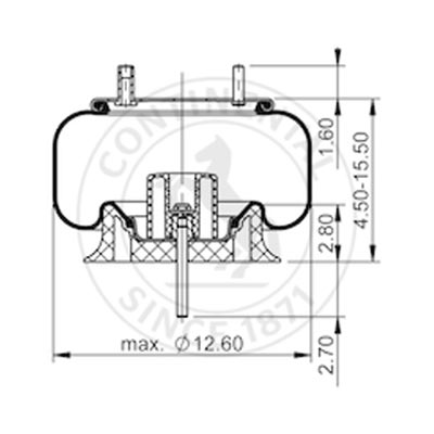 AB1DK23I-P978 Air Spring, Replaces SAF Holland 90557375