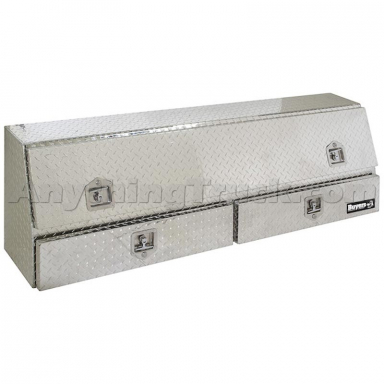 Buyers Products 1705641 Diamond Plate Aluminum Topsider Contractor Box, 72", One Door, Two Drawers