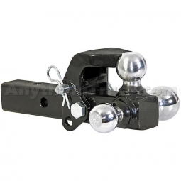 Buyers Products 1802279 Solid Shank Tri-Ball Mount with Pintle Hook, 1-7/8" 2" & 2-5/16" Balls