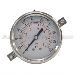 Buyers Products HPGC100 Silicone-Filled Air Pressure Gauge, Panel Clamp Mount, 0-100 PSI, 2-1/2" Dia