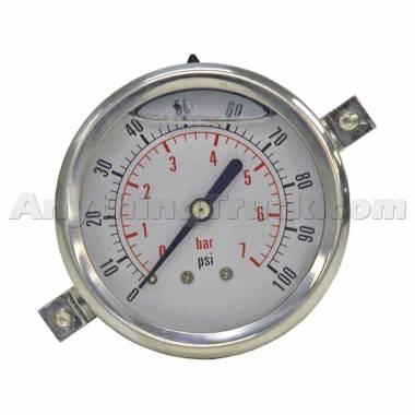 Buyers Products HPGC100 Silicone-Filled Air Pressure Gauge, Panel Clamp Mount, 0-100 PSI, 2-1/2" Dia