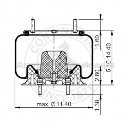 BWP AS64365 Continental Air Spring, Replaces Firestone W01-358-9376