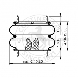 BWP AS64544 Continental Air Spring, Replaces Firestone W013587140