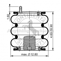 888032 Air Spring, Replaces Firestone W013588032 & Goodyear 3B12-319