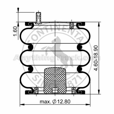 Spring Pro 888032 Air Spring, Replaces Firestone W013588032 & Goodyear 3B12-319