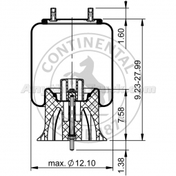 Spring Pro 889619 Air Spring, Replaces Hendrickson S-23614 & Firestone W013589619