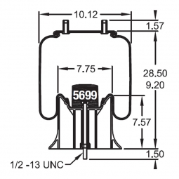 Spring Pro 889645 Air Bag, Replaces Hendrickson Trailer S23612 Air Spring