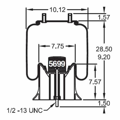 Spring Pro 889645 Air Bag, Replaces Hendrickson Trailer S23612 Air Spring