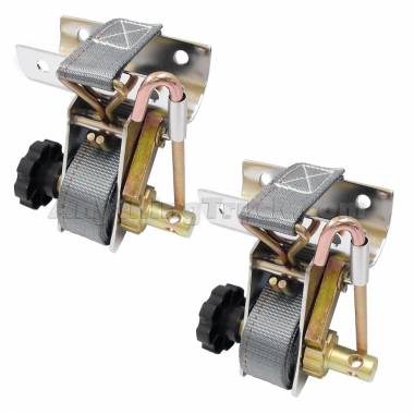 Polished Stainless Steel Ladder Rack Winch & Strap Kit for Tubular Racks, One Pair