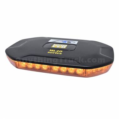 Pro LED MLWM40C Amber LED Mini Warning Light Bar, Clear Lens, 20 Flash Patterns,Magnet Mount,12/24V