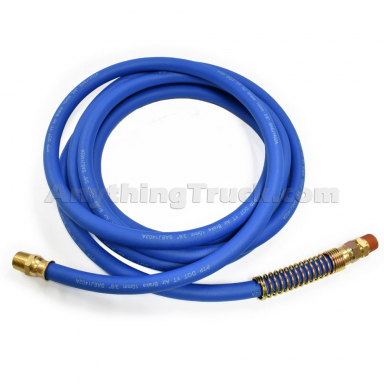 PTP B455180 15' Blue Rubber Air Brake Hose Assembly, 3/8" I.D. with 1/2" NPT Fittings