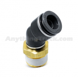 Velvac 016455 3/4" NPT x 5/8" Tube 45 Degree Push-To-Connect Elbow