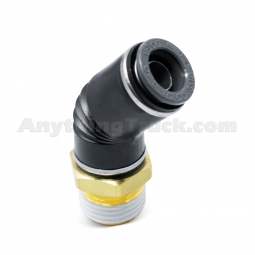 Velvac 016950 1/2" NPT x 1/2" Tube 45 Degree Push-To-Connect Elbow