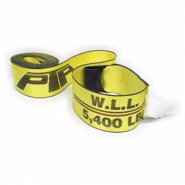 PTP 4X30 Winch Strap with Flat Hook, 4" Wide x 30 ft. Long, 5,400 lbs. Working Load Limit
