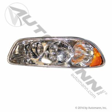 Automann 564.62022 Mack Vision CXU Granite Pinnacle Headlight Assembly, LH, Chrome, 12V