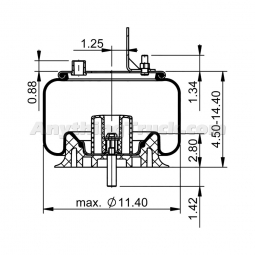 Continental 9 9-12 P 937 Air Spring, Replaces Holland 90557411