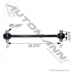 TMR498 IHC/Ford Torque Rod, Rubber Bushings, 25-3/8" C to C, 4-3/8" Bolt Spacing