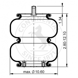 Continental 64683 Air Bag, Replaces for Hendrickson 002878 & S-23114 and Firestone W01-358-7897